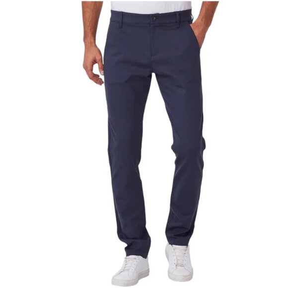 PAIGE Stafford Trouser Men’s 33x30 Navy Stretch Slim Fit Dress Pants Deep Anchor - Picture 3 of 11